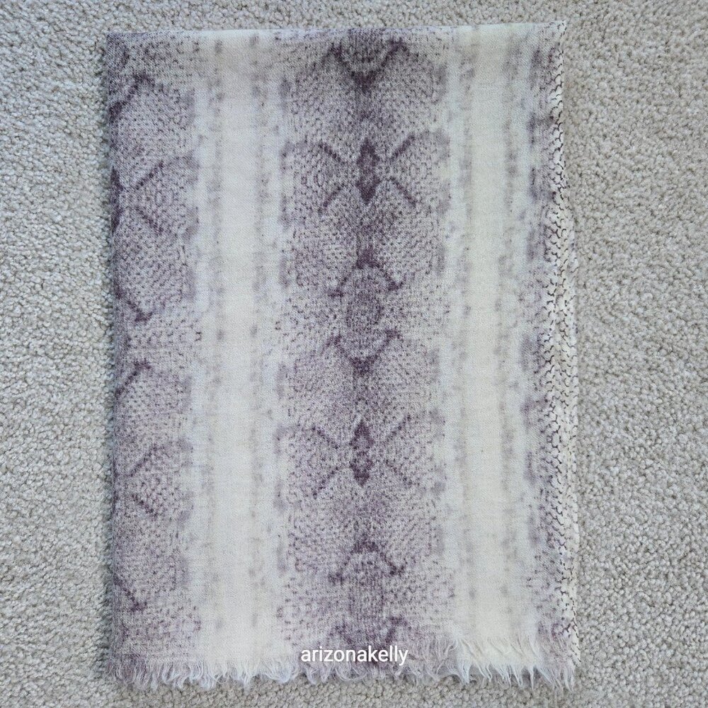 J. Crew 100% Wool Snakeskin Print Scarf Lightweight Wool